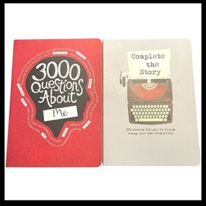 New Bundle (2 books) 3000 Questions About Me & Complete the Story Journal Books